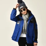 super warm windproof unisex nylon material snow jacket winter climbing mountaineering wear with polar fleece lining