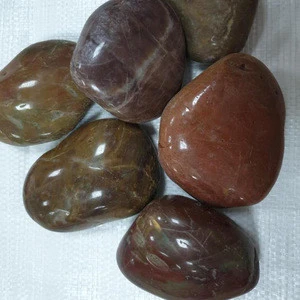 Superior Natural garden landscaping round 3-5cm red normal polished pebbles for sale