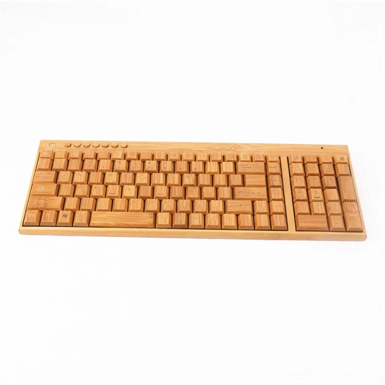 Superior quality office computer keyboard custom bamboo wireless usb keyboard