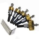 Titanize5pcs Cutter Drill Bit HSS Drill Bit Hole Saw Set for Wood Metal Stainless Steel Aluminum Laminates 16-30mm Hole