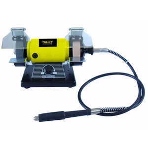 TOLHIT 75mm 3&quot; 200W Portable Hobby Jewelry Jewelers Mini Bench Grinder and Polisher with flexible shaft