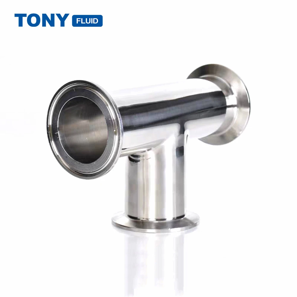 TONY Food Grade Sanitary Stainless Steel 304 SS316 Tri Clamp Tee Fitting Three Way Tri Clamp