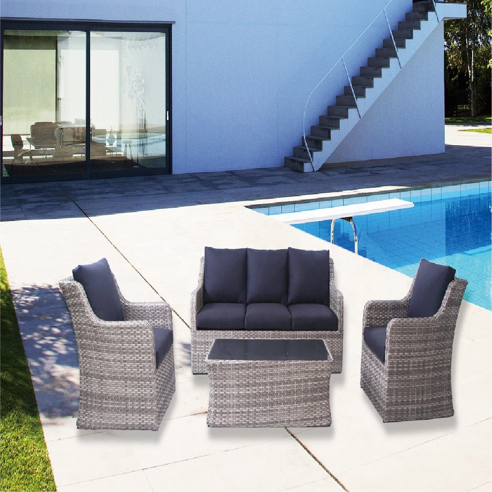 Top sale outdoor rattan wicker furniture cushion sofa set  for garden