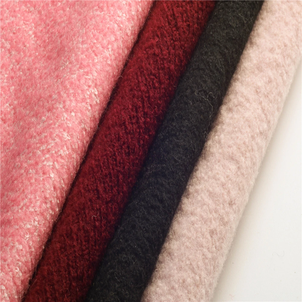 top wool knit  fabric tweed fleece woolen fabric soft polyester fleece best price wool fabric supplier