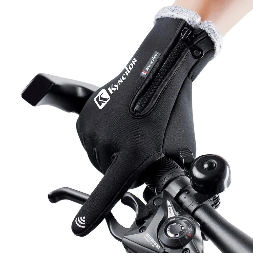 Touch Screen Winter Bike Gloves Windproof Full Finger Cycling Glove Men Bike Riding Gloves