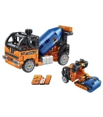 Transformed Engineering Truck 2in1 Building Bricks Dump Truck Crane Bulldozer Cement Truck  DIY Educational Toys Kids Toys