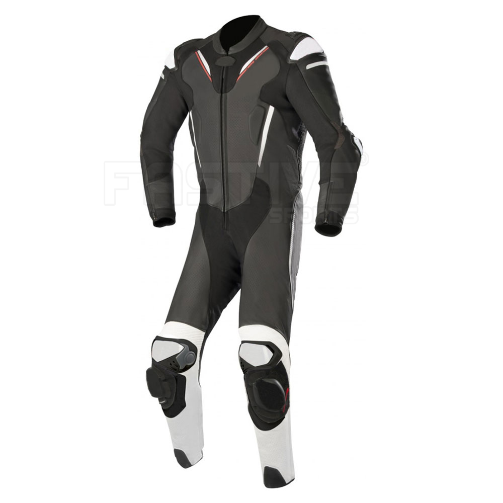 Two Piece Auto Racing Wear Leather Motorbike Suit For Male
