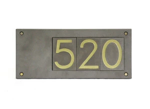 Unique and natural house number concrete door plate