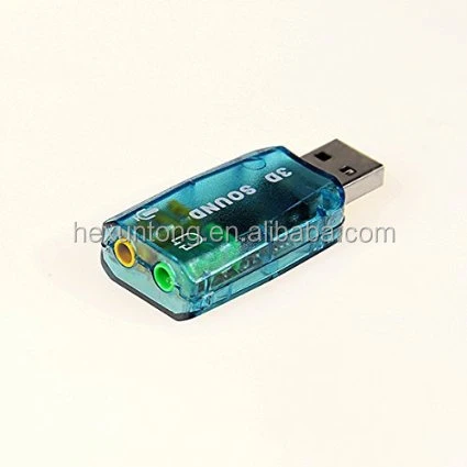 USB 2.0 3D Sound 5.1 Channel Audio Headset Microphone Jack Converter Sound Card