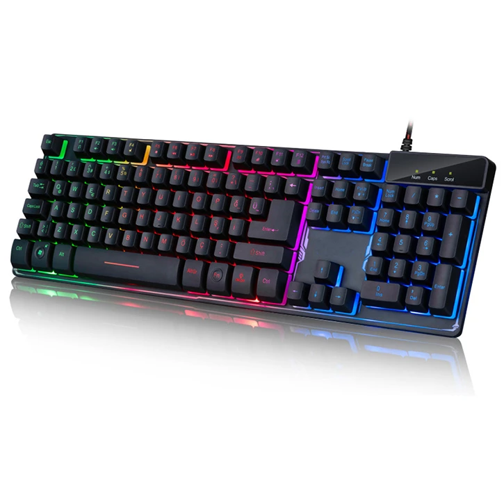 USB gaming keyboard RGB  illuminated keyboard wired Gaming Keyboard
