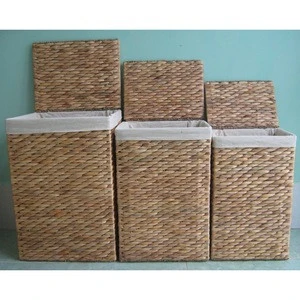 Vietnam crafts Home basket Best selling Water Hyacinth Laundry Hamper, laundry basket, S/3 New product