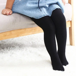 Vintage Cotton Ribbed School Girl Tights Pantyhose Baby Jacquard Pretty Hosiery