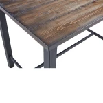 Vintage industrial wood high pub bar table with metal legs
