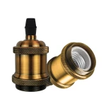 Vintage lamp socket E26 E27 base antique Edison pendant ceramics light sockets antique brass color industrial lamp holder
