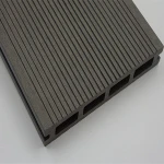 Waterproof WPC timber floor, good price hollow grooved deck board, black wood plastic composite deck board