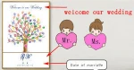 Wedding sign in creative fingerprint tree handprint painting signature sign book wedding supplies