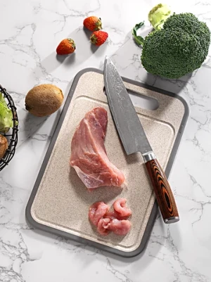 Wheat Straw Cutting Board Food Grade Cutting Board Multifunctional Chopping Cutting Board For Vegetable Fruits Meats