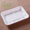 White bagasse biodegradable meat tray size 295x215x35mm