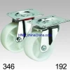 white pp or nylon wheel industrial caster swivel plate top
