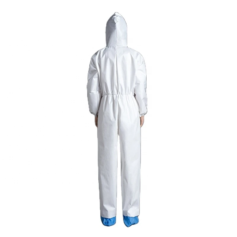 White safety clothing pp non woven non-medical disposable protection coveralls with long sleeves