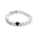 White Turquoise Volcanic Rock 8mm Natural Stone Couple Bracelet Mothers Day Gift