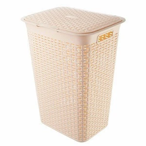 Wholesale bedroom storage basket plastic rattan laundry basket