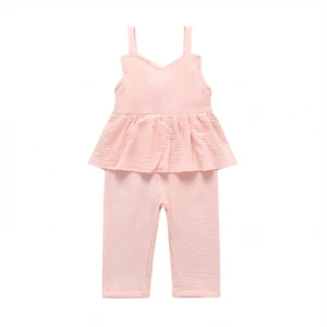 Wholesale Children Clothing Summer New 1-4 Years Girls Cotton and Linen Jumpsuits Baby Rompers For Kids Clothes