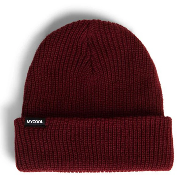 Wholesale Custom Beanie/OEM Own Label logo 100% Acrylic Knitted Fashion OEM Beanie Hat Custom Winter Hat