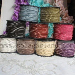 Wholesale Faux Suede Leather With Silver Studs Suede Leather String Jewelry Making Beading Thread Craft Cords
