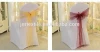 Wholesale for banquet party wedding chair cover ruffled curly organza satin tie chair decoration Sashes