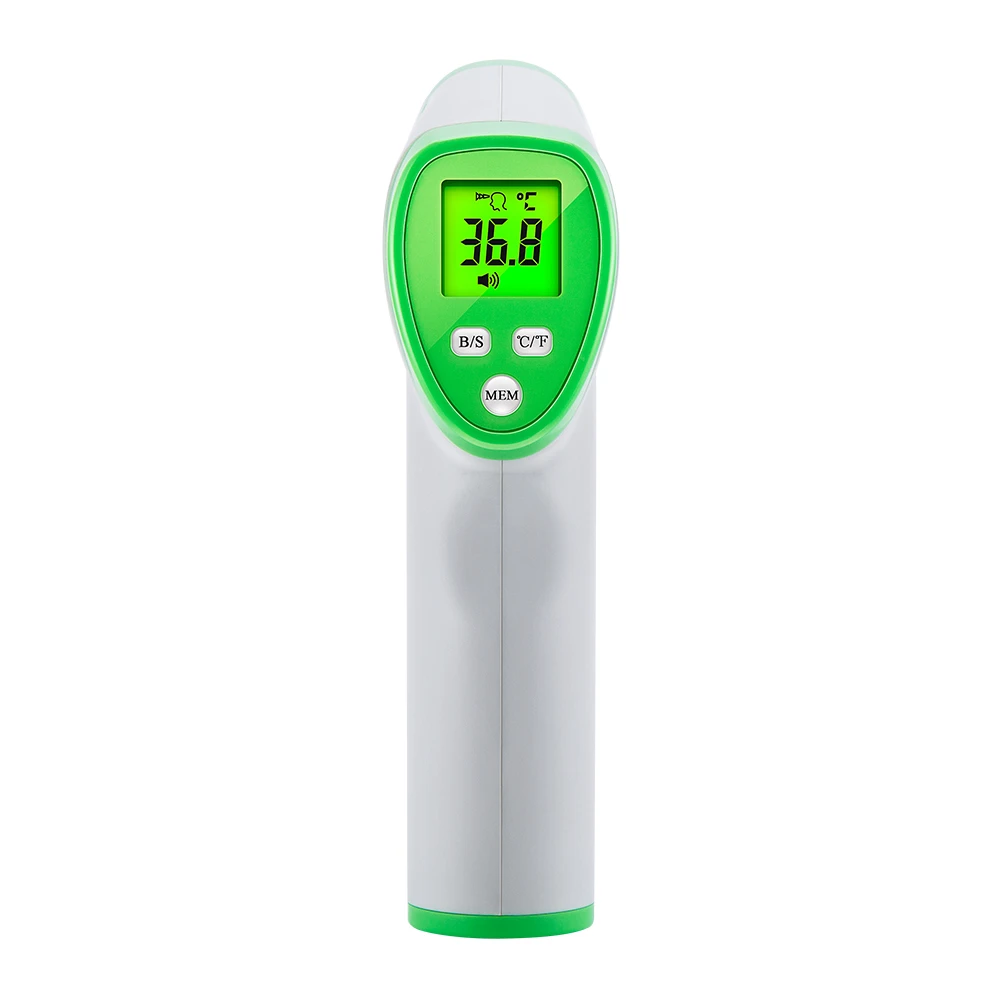 Wholesale Green Non Contact Thermometer 32 Sets 32.0~42.9 Measurement Range Lcd Display Forehead Fever Thermometer