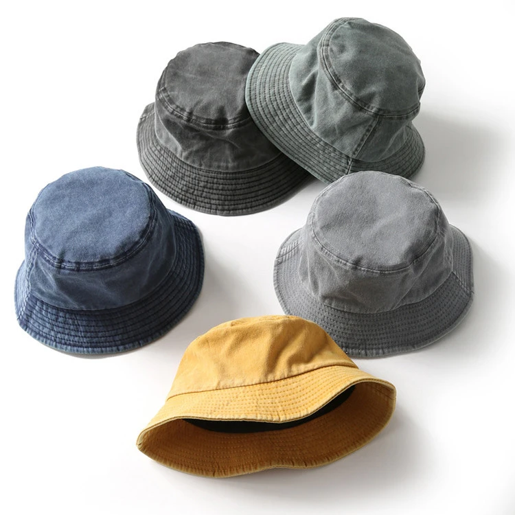 Wholesale high quality cheap price custom Vintage Denim Fisherman Bucket Sun Hat and Cowboy Hats