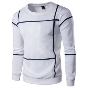 Wholesale high quality men slim casual striped Sweatshirts without hood