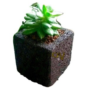 wholesale mini red and black lava stone bonsai pots
