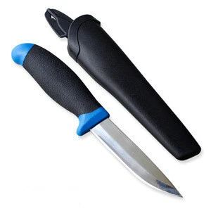 wholesale other fishing products survival diving hunt camping outdoor floating stainless steel fishing knife with plastic sheath