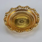 Wholesale popular round glass dish plate round sink dish drainer round Gold plating dish plate