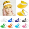 Wholesale Promotional Summer Candy PVC Plastic Hats Adjustable Multicolor Sun Visor with Custom Logo Imprinted