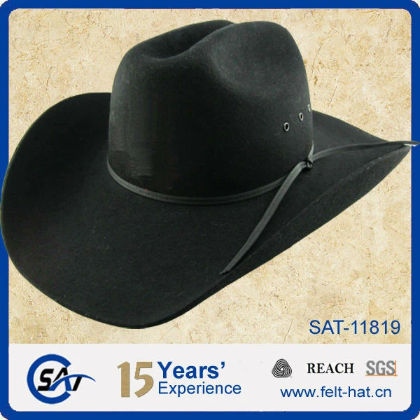 wholesale wool felt black cowboy hats for men