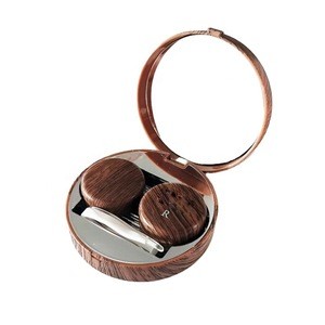 wholesales wood grain soaking case contact lens case