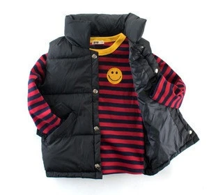 Winter fashion cotton-padded coat kids vest without sleeve