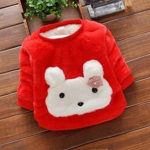 Winter Pink Furry Little rabbit Tops handmade baby sweater