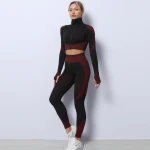 Women Fitness Clothing Seamless Sports Cropped Top And Yoga Leggings Yoga Set Fitness & Yoga Wear