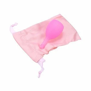 Womens Feminine Hygiene Menstrual Cup Silicone Vagina Copa Menstrual Collapsible Eco Menstrual Cup with Bag