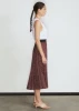Women&#x27;s Pleated Midi Skirts High Quality Autumn Spring Elegant  Printedelastic Waist