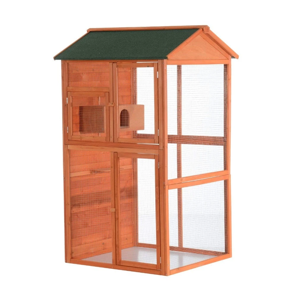 Wood Small Animal House Large Outdoor Aviary Bird Cage With Nesting Box