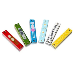 wooden percussion instrument Good quality Woodwind Instruments pictures musical organs wood toys 32 holes swan harmonica pcs