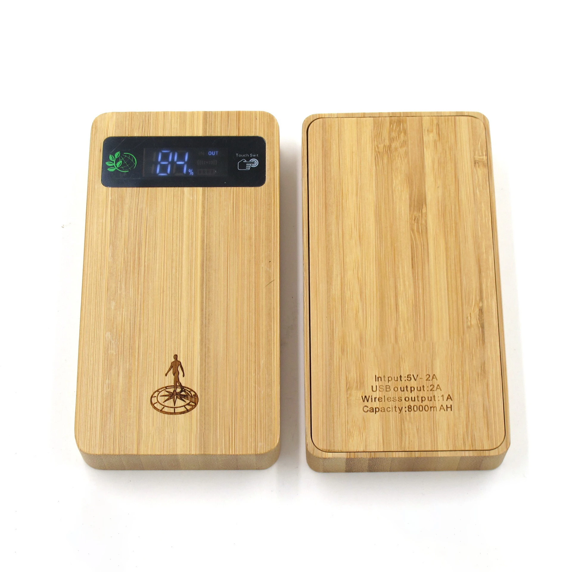 wooden power banks wireless and digital alarm clock
