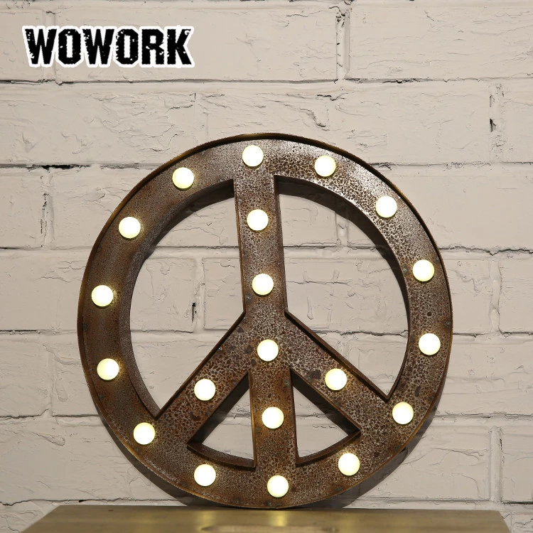 WOWORK Vegas battery driven Metal craft LED Circus Letter Light for home decoration
