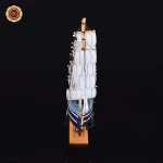 WR Vintage Style Wooden Sailing Ship Model Toy Quality Sailboats Crafts for Home Office Holiday Decoration 24*7*24cm