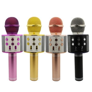 ws 858 wireless karaoke microphone For Music Playing and Singing Speaker Player